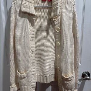 Mossimo Supply Co. Cream Cardigan with Button Accents